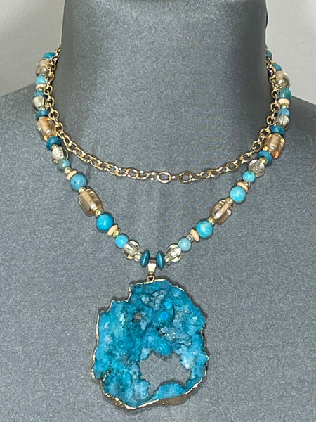 Necklace- Turquoise Druzy