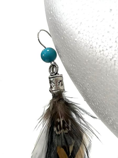 Black & White Feather Earrings