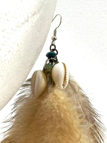 Gold/Brown Feather Earrings