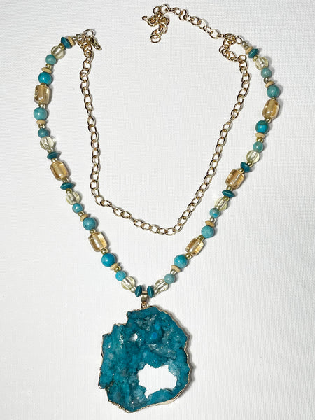 Necklace- Turquoise Druzy