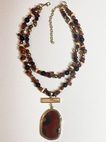 Necklace- Deep Red Agate
