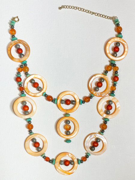Necklace- Orange Mother of Pearl