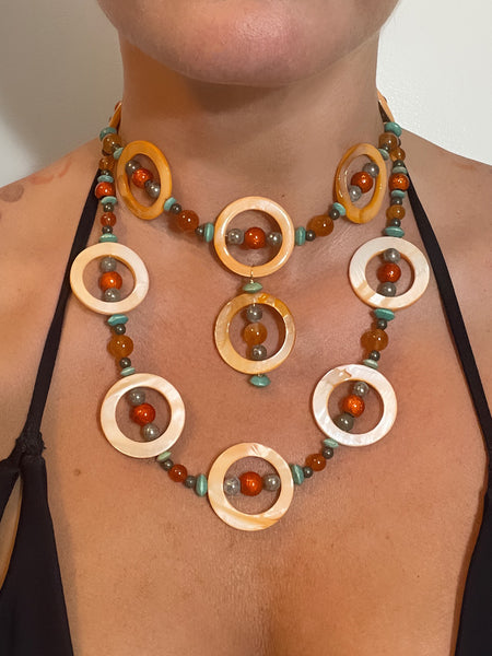 Necklace- Orange Mother of Pearl