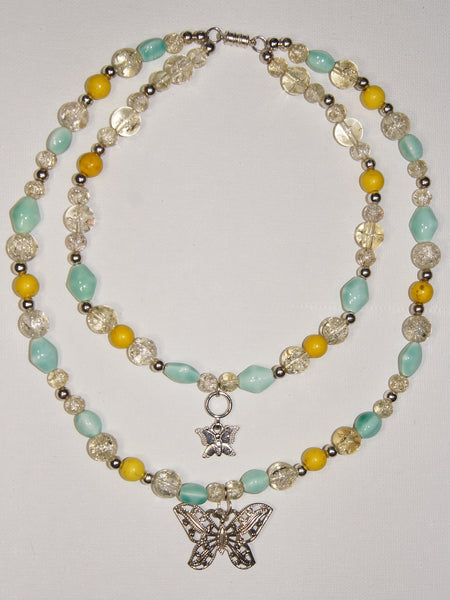 Necklace- Turquoise Butterflies
