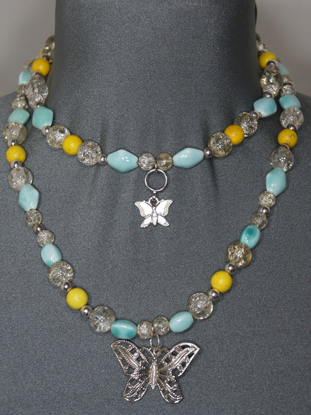 Necklace- Turquoise Butterflies